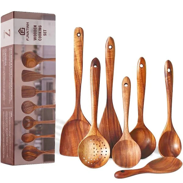 7-Piece Premium Wooden Cooking Utensil Set