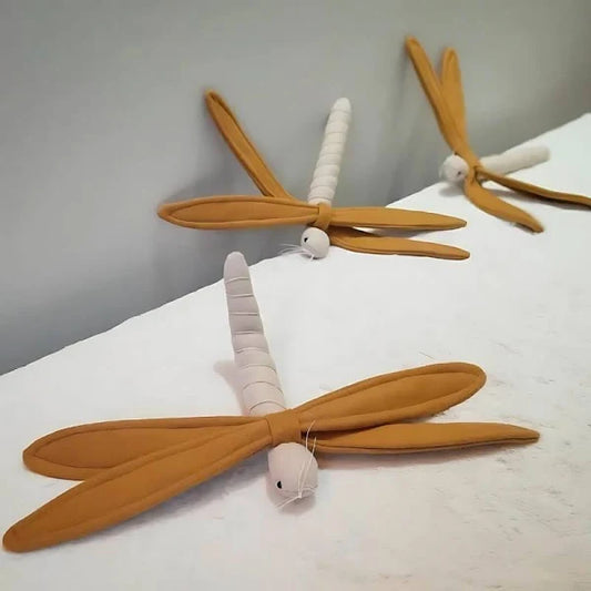 Handmade Dragonfly Plush Decoration - Set of 3