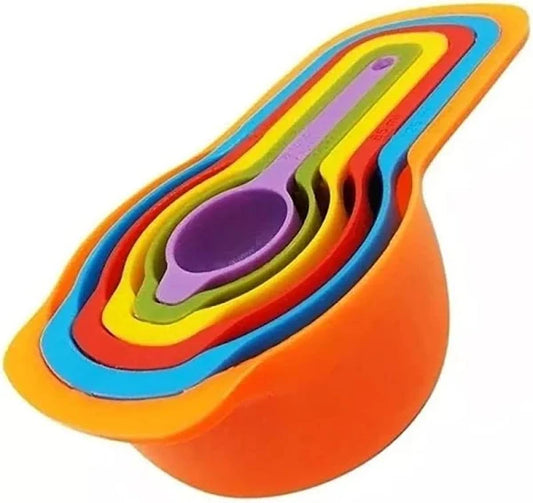 8-Piece Colorful Nesting Measuring Cups and Spoons Set