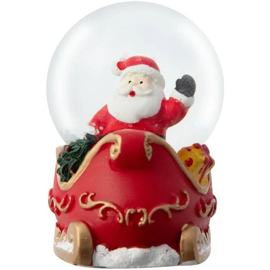 Santa in Sleigh Christmas Snow Globe – Festive Holiday Decoration