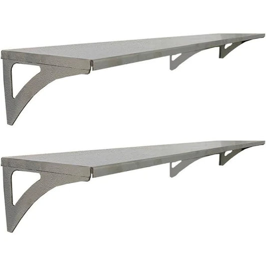 Set of Two Wall-Mounted Metal Shelves – Industrial Style