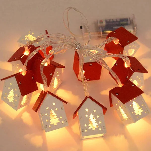 Christmas House String Lights – Battery-Powered Holiday Decoration