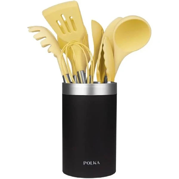 12-Piece Silicone Kitchen Utensil Set with Elegant Holder