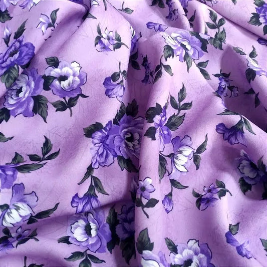 Lavender Floral Print Fabric – Soft and Elegant